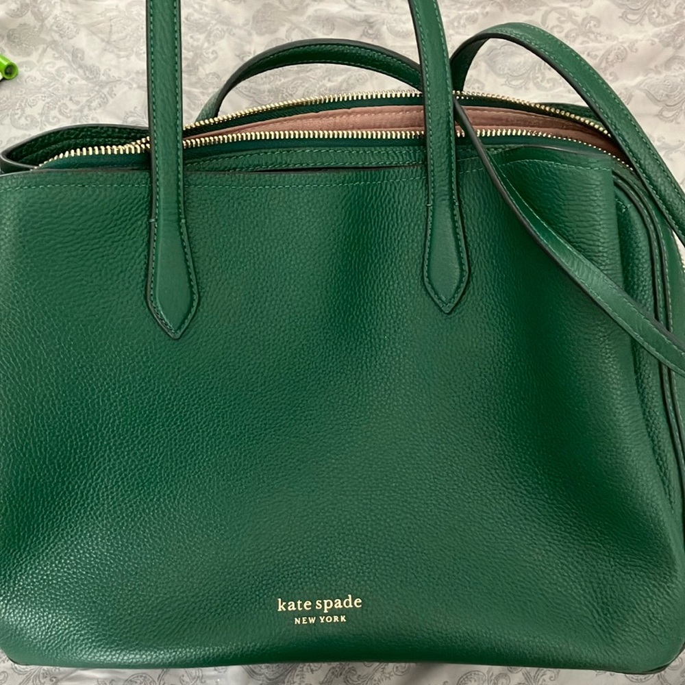 Kate Spade Green Leather Tote with Elegant Design